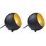 Reality Leuchten Tischleuchte Billy R50101032, Metall schwarz matt/goldfarbig, E14 Fassung, 14 x 15 x 15 cm (Packung mit 2)