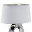 Reality Leuchten Taba R50521089 Tischleuchte, Keramik, Stoffschirm Weiß/Silberfarbig, Höhe 52cm