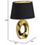 Reality Leuchten Taba R50511079 Tischleuchte, Keramik, Stoffschirm Schwarz/Goldfarbig, Höhe 33cm