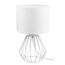 Reality Leuchten Tischleuchte Chuck R50931001, Metall Weiß matt, Stoffschirm weiß, exklusiv 1x E14