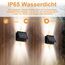 Talwei Solar Wandleuchte Aussen Up and Down Leuchten Solarleuchte für Außen Warmweiß Led Beleuchtung Wasserdichte Wandleuchte Wand kabellos Wasserdichte Zaun (2, 4 LEDs)