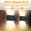 Talwei Solar Wandleuchte Aussen Up and Down Leuchten Solarleuchte für Außen Warmweiß Led Beleuchtung Wasserdichte Wandleuchte Wand kabellos Wasserdichte Zaun (2, 6 LEDs)
