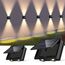 Talwei Solar Wandleuchte Aussen Up and Down Leuchten Solarleuchte für Außen Warmweiß Led Beleuchtung Wasserdichte Wandleuchte Wand kabellos Wasserdichte Zaun (2, 4 LEDs)