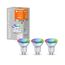LEDVANCE LED-Reflektorlampe mit WiFi Technologie, Sockel GU10, Lichtfarbe änderbar (2700-6500K), RGB Farben , Dimmbar, ersetzt Reflektorlampen mit 32 W, SMART+ WiFi SPOT RGBW, 3er-Pack