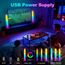 Auplf RGBIC LED Lightbar, TV Hintergrundbeleuchtung mit Bewegungsmelder USB-Anschluss, Musik Sync, APP Steuerung dimmbar für PC, Fernseher, Raumdekoration - 2PCS