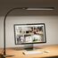 SKYLEO Schreibtischlampe LED – Schreibtischlampe klemmbar 1300LM – Flexibler Schwanenhals – 5 Farbmodi x 11 Helligkeitsstufen – Timmer und Speicherfunktion – 12W Desk Lamp – Schwarz