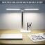 iVict Dual Swing Arm LED Schreibtischlampe, 5-Modi Touch Control Helligkeitsstufen Schreibtischlicht mit 45-Minuten Auto-Off Timer, USB-Ladeanschluss, Speicherfunktion, Schreibtischlampen für Kinder