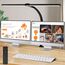 LOTTBUTY Doppelkopf Schreibtischlampe LED dimmbar,24W 80CM Homeoffice Tageslichtlampe Schreibtisch Lampe, Schwanenhals Büro Tischlampe (Schwarz,Klemmbar)