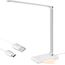 BIENSER Schreibtischlampe LED Dimmbar - 560LM Bürolampe Desk Lamp mit 5 Farbmodi & 10 Helligkeitsstufen, Schreibtisch Lampe mit Nachtlicht, USB-Anschluss, Memory-Funktion & Auto Timer, 10W - Weiß