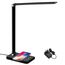 BIENSER Schreibtischlampe LED, 10W Wireless Charging & USB Ladefunktion, Bürolampe Tischlampe mit 10 Helligkeits X 5 Farbstufen Dimmbar, Memory Funktion, Sensible Kontrolle, 30/60 min Auto Timer, 20W