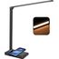 BIENSER Schreibtischlampe LED mit 10W Wireless Charging, USB Ladefunktion, 600LM Bürolampe Tischlampe mit 10 Helligkeits X 5 Farbstufen Dimmbar, Nachtlicht, Memory-Funktion, Auto Timer, 6000K, 24W