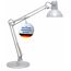 MAUL LED Schreibtischlampe MAULstudy | Verstellbare Stehlampe mit Gelenkarm für Büro, Arbeitszimmer und Schreibtisch | Elegante Bürolampe aus Metall | Exklusive LED-Leuchtmittel | Silber