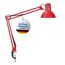 MAUL Schreibtischlampe MAULstudy | Verstellbare Klemmleuchte mit Gelenkarm für Büro und Schreibtisch | Elegante Schreibtischlampe LED aus Metall | Exklusive LED-Leuchtmittel | Rot
