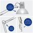 MAUL Schreibtischlampe MAULstudy | Verstellbare Klemmleuchte mit Gelenkarm für Büro und Schreibtisch | Elegante Schreibtischlampe LED aus Metall | Exklusive LED-Leuchtmittel | Silber