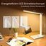 Jumoking Schreibtischlampe LED Dimmbar Augenschutz,Desk Lamp mit 5 Farben und 5 Helligkeitsstufen,Tischlampemit USB Ladeanschluss Touch Steuerung für Kinder, Schlafzimmer, Lektüre, Büros (White Pro)