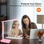 Jumoking Schreibtischlampe LED Dimmbar Augenschutz,Desk Lamp mit 5 Farben und 5 Helligkeitsstufen,Tischlampemit USB Ladeanschluss Touch Steuerung mit QI Kabelloses Ladegerät für Kinder, mädchen