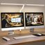 APMIEK Doppelkopf Schreibtischlampe LED Dimmbar, 24W 25 Beleuchtungsmodi, Klemmbar Tageslichtlampe Schreibtisch Lampe, Schwanenhals Büro Tischlampe, Augenschutz Monitor Lampe, Weiß
