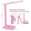 Jumoking Schreibtischlampe LED Dimmbar Augenschutz,Desk Lamp mit 5 Farben und 5 Helligkeitsstufen,Tischlampemit USB Ladeanschluss Touch Steuerung mit QI Kabelloses Ladegerät für Kinder, mädchen