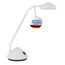 MAUL Schreibtischlampe LED MAULarc | Kleine Schreibtischlampe mit Standfuß | Klassische Tischlampe für Schreibtisch, Büro | Flexible LED Lampe mit 3000K warmweißem LED Licht | Weiß