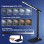 Schreibtischlampe, Chesbung LED Schreibtischlampe, dimmbare Tischleuchte, 5 Farb- und 5 Helligkeitsstufen, Touch-Bedienung, faltbar, mit USB-Ladeanschluss und Augenschutz (Schwarz - Mit USB Ladegerät)