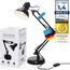 GOODS+GADGETS Retro Arbeitsplatzlampe Leselampe Schreibtischlampe Tischlampe Arbeitsplatz-leuchte Schreibtisch-Leuchte Nachttischleuchte mit Gelenk-Arm aus Metall inkl. LED Glühbirne