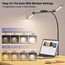 EppieBasic Schreibtischlampe LED Klemmbar,24W 3-Lampenköpfe Dimmbar für Homeoffice, 1200LM Augenschutz Schwanenhals Büro Tischlampe,Monitor Lampe Schwarz 4 Farbtemperatur-Helligkeitsstufen 30Min Timer