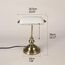 Newrays White Glass Bankers Schreibtischlampe mit Pull Chain Switch Plug-In-Halterung