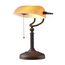 Newrays Amber Glass Bankers Schreibtischlampe mit Pull Chain Switch Plug In Fixture