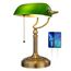 Newrays Banker-Schreibtischlampe aus antikem grünem Glas mit Zugkettenschalter-Plug-in-Befestigung (Green) (Green-USB)