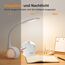 WILIT LED Schreibtischlampe Kinder, Schreibtischlampe Farbwechsel Nachttischlampe Kinder Jungen Mädchen, Nachttischlampe Touch Dimmbar mit 3 Helligkeitsstufen, Weiß