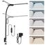 rigors 60CM Doppelkopf Schreibtischlampe LED Dimmbar, 900LM Tageslichtlampe für Schreibtisch, Klemmbar Augenschutz Bürolampe 5 Farb 10 Helligkeit, 360° Schwanenhals Tischlampe mit Netzadapter