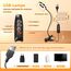 Akynite Klemmlampe Bett mit USB Adapter, 48 LED Schwanenhals Lampe, 3 Farbmodi 10 Helligkeit, Flexibel Leselampe Bett Klemmbar, Bettlampe Klemme, Lampe USB Klemmleuchte Schwarz