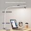 KableRika Schreibtischlampe LED dimmbar mit Gestensteuerung, Schreibtischlampe klemmbar mit 3 Farbmodi, Augenschutz-Tischlampe für Büro, Homeoffice & Monitor weiße