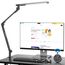 AmazLit Schreibtischlampe, Schreibtischlampe LED Dimmbar 12W, Doppelte Lichtquelle Schwenkarm Architektenlampe, Einstellbare Farbtemperatur Tischlampe Klemme,Bürolampe mit Fernbedienung