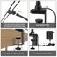 rigors 80CM Doppelkopf Schreibtischlampe LED Dimmbar, 1200LM Tageslichtlampe für Schreibtisch, Klemmbar Augenschutz Bürolampe 5 Farb 10 Helligkeit, 360° Schwanenhals Tischlampe mit Netzadapter