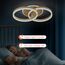 Amdelne LED Deckenlampe Wohnzimmer 50cm 2-Ringe Design, 36W Deckenleuchte Moderne mit Fernbedienung Dimmbar, aus Acryl, Mit Nachtlicht Memory-Funktion, für Schlafzimmer, Esszimmer, Büro, Holzoptik