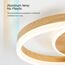 Amdelne LED Deckenlampe Wohnzimmer 50cm 2-Ringe Design, 36W Deckenleuchte Moderne mit Fernbedienung Dimmbar, aus Acryl, Mit Nachtlicht Memory-Funktion, für Schlafzimmer, Esszimmer, Büro, Holzoptik