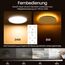 AmazeFan LED Deckenleuchte Dimmbar - 34W 3400LM Deckenlampe mit Fernbedienung - 8W Nachtlicht Warm-LED Deckenleuchte Flach für Schlafzimmer Kinderzimmer Wohnzimmer-Rund (34W-39CM-Weiß)