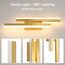 Riserva Wandleuchte LED Innen Kreative Lange Parallele, Wandlampe Warmweiß 16W 1800LM, Wandleuchte Innen Moderne für Wohnzimmer Korridor Treppen, Warmweiß 3000K, Gold, 40cm