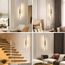 Riserva Wandleuchte LED Innen, Kreative Wandlampe Moderne, 3000K Warmweiß Wandlampe, 16W LED Lange Wandleuchte Innen für Schlafzimmer, Wohnzimmer, Korridor, Treppenhau, Chrom 40cm