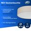 REV Deckenlampe - LED Deckenleuchte rund 50cm mit Stoff-Lampenschirm im Vintage-Look – ideal für Schlafzimmer & Wohnzimmer, taupe