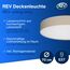 REV Deckenlampe - Deckenleuchte Schlafzimmer, Wohnzimmer & Küche rund 70cm mit Stoff-Lampenschirm im Vintage-Look, taupe