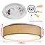 Zedelmaier Deckenlampe Stoff Rund 38cm E27x2 max.40W Deckenleuchte Taupe Stoffschirm Wohnzimmer Schlafzimmer Küche Flur Kinderzimmer Lampe Decke Lampenschirm