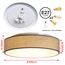Zedelmaier Deckenlampe Stoff Rund 50cm E27x3 max.40W Deckenleuchte Taupe Stoffschirm Wohnzimmer Schlafzimmer Küche Flur Kinderzimmer Lampe Decke Lampenschirm