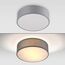 Monzana® Deckenlampe Stoff Wohnzimmer Schlafzimmer E27 Grau 30cm Rund 1-Flammig 40W Lampe Flur Küche Deckenstrahler Deckenleuchte Stoffdeckenlampe