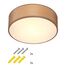 Monzana® Deckenlampe Stoff Wohnzimmer Schlafzimmer E27 Taupe 30cm Rund 1-Flammig 40W Lampe Flur Küche Deckenstrahler Deckenleuchte Stoffdeckenlampe