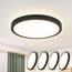 ZMH 4ER Deckenlampe LED Deckenleuchte Badezimmer - Badezimmerlampe Flach 15W Küchenlampe Schwarz Flurlampe 4000K Küche Deckenbeleuchtung Rund Badlampe Decke Ø18cm für Flur Bad Schlafzimmer