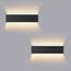 Lureshine 2 Stücke Wandlampe Innen Auf und ab 40cm 16W Wandlampe Dekoration/Moderne Wandleuchte Innen Aluminium Warmweiß 3000k Wandlampen für Zimmer|Lernen|Treppe|Gang(Schwarz)