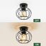 Goeco Deckenleuchte Industrial, Deckenlampe Schwarz mit Spiralkäfig Lampenschirm, E27 Retro Deckenleuchte Hängelampe für Küchenlampe, Balkonlampe, Flurlampe, Kabinenlampe