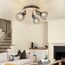 Kimjo Led Deckenstrahler 3 Flammig Rund Holz Schwenkbar - Deckenlampe Strahler Deckenleuchte E14 3 Flammig Schwarz - Spotleuchte Wand Küche Lampe Wohnzimmer Deckenspot Schlafzimmer Nein Leuchtmittel